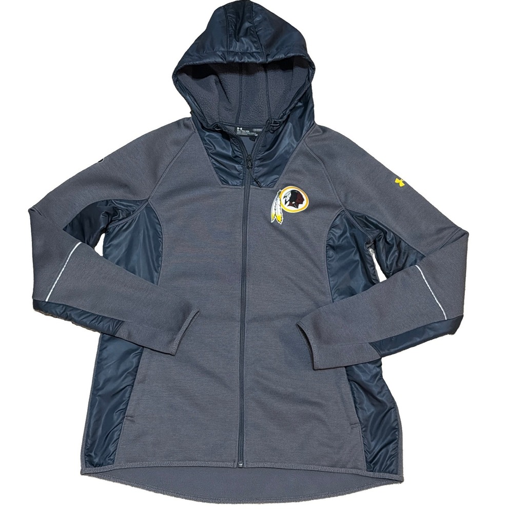 Under Armour Washington Redskins Swacket Womens XL Gray ColdGear Full Zip Jacket